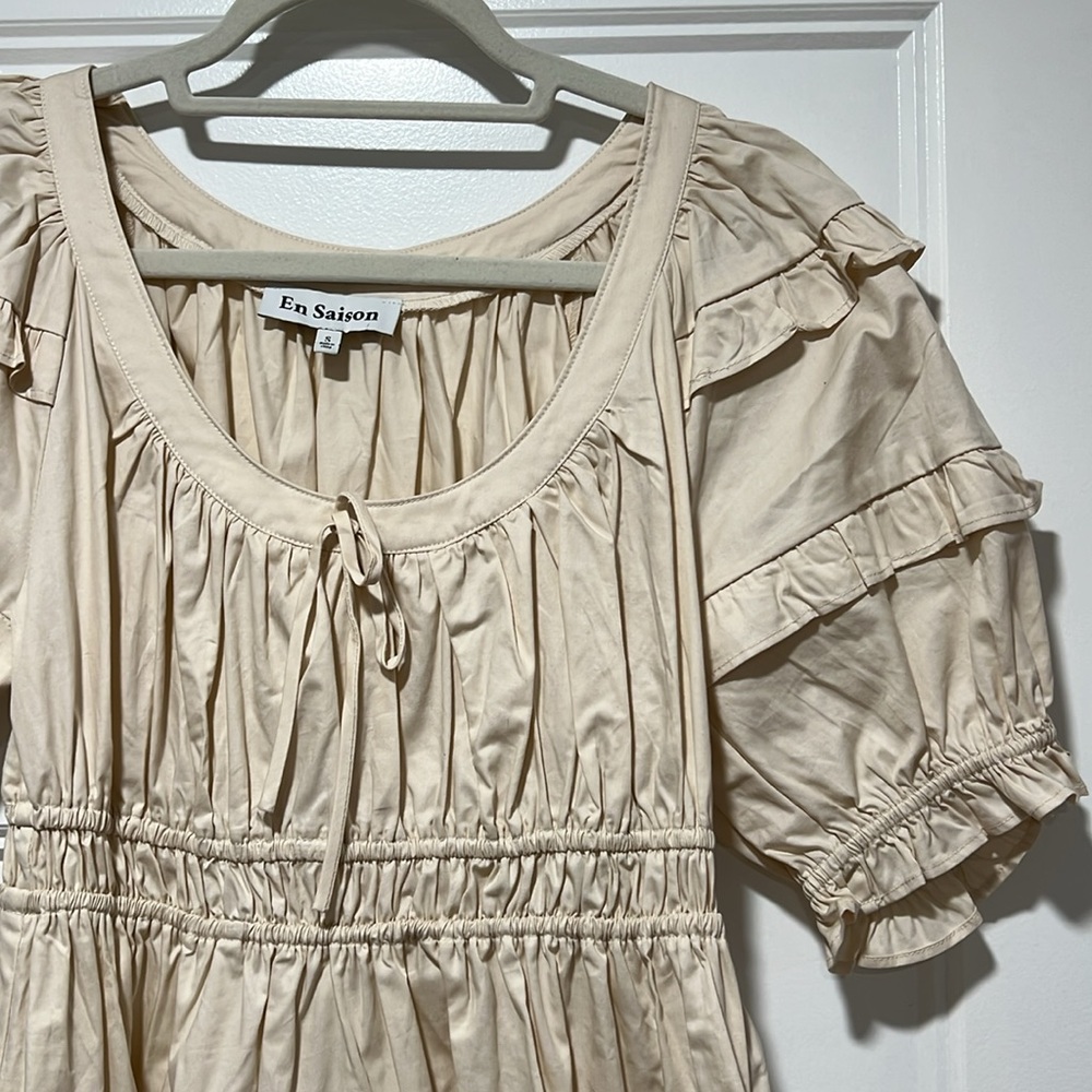 En Saison Cream Ruffled Mini Dress - Picture 2 of 3